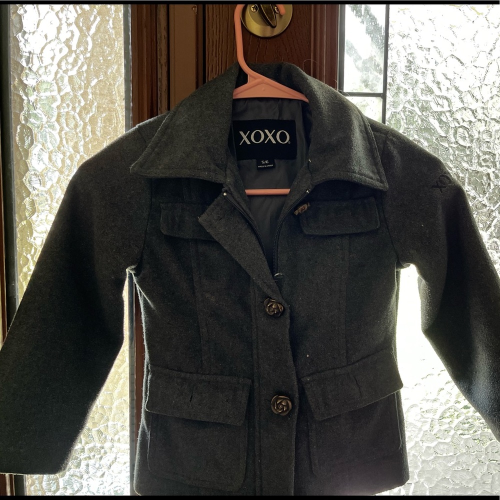 XoXo girls pea coat. Sz 5/6 Gray